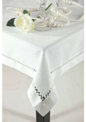  Emily azsúrozott fehér asztalterítő Fehér 145x300 cm