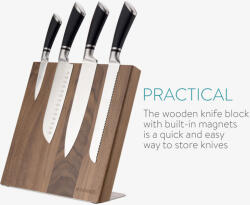 Navaris mágneses késtartó diófából, 27, 7x27, 5x12 cm, 47366.04