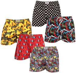 Styx 5PACK férfi bő szárú boxeralsók Styx art klasszikus gumipánt többszínű (5A1174909) XXL