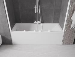 Mexen Velar Duo Kádparaván 2 részes csúszó 170 x 150 cm, átlátszó nano, fehér - 896-170-000-02-20 Kádparaván (5905315221896)
