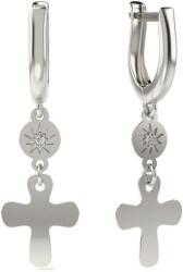 Atcom Jewelry ATCOM Ezüst Kereszt Fülbevaló - Kristályokkal