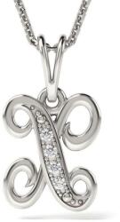 Atcom Jewelry ATCOM - Ezüst X Betűs Medál Nyaklánc - Kristályokkal