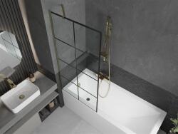 Mexen Next Kádparaván 1 részes 80 x 150 cm, fekete wzór, arany - 895-080-000-00-77-50 Kádparaván (5905315136190)