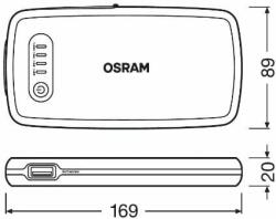 INDÍTÓBIZTONSÁGI AKKUMULÁTOR / KÜLSŐ AUTÓINDÍTÓ AKKUMULÁTOR 12V 6000mAh OSRAM BATTERY START 200