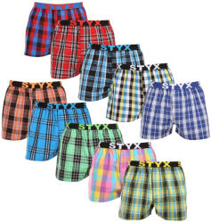 Styx 10PACK férfi bő szárú boxeralsók Styx sportgumi (10B102130) M - pepita