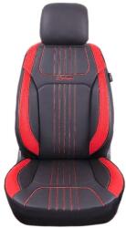  Autósüléshuzat-szett, fekete és piros ecobőr, univerzális, első-hátsó