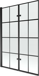 Mexen Castor Kádparaván 2 részes 120 x 150 cm, fekete wzór, fekete - 892-120-002-70-77 Kádparaván (5907709148833)