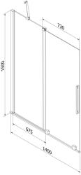 Mexen Velar Kádparaván 2 részes csúszó 140 x 150 cm, átlátszó nano, rózsa arany - 896-140-000-01-60 Kádparaván (5905315221308)