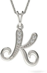 Atcom Jewelry ATCOM Ezüst ' K' Betűs Medál Nyaklánc - Kristályokkal