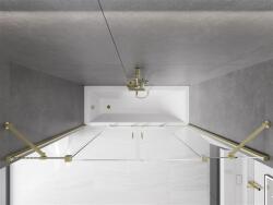 Mexen Velar Duo Kádparaván 2 részes csúszó 190 x 150 cm, átlátszó nano, arany s csiszolt- 896-190-000-02-55 Kádparaván (5905315228376)