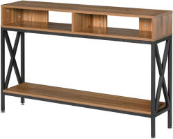 Homcom Bútorkonzol, Homcom, fém/fa, 3 polc, 120x23, 5x75 cm, fekete/barna