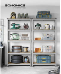 SONGMICS 5-Szintes Ipari Tárolóállvány Szett Acél Ezüst