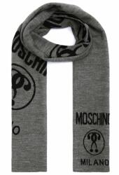 Moschino Gyapjúkeverék sál kontrasztos logómintával 170 x 28 cm Szürke | Fekete