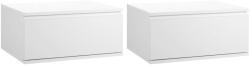Homcom 2 db Homcom függesztett éjjeliszekrény készlet, 1 fiók, MDF, 49x38x23 cm, fehér