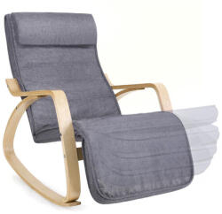 SONGMICS Modern Hintaszék Nyírfa Vázas Lenhatású Szürke Pihenőfotel - pepita - 44 838 Ft