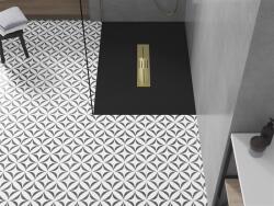 Mexen Toro SMC zuhanytálca 140 x 70 cm, fekete , takaró arany - 43707014-G Kompozit zuhanytálca Kompozit zuhanytálca (5905315227782)