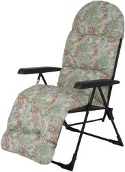 Patio Samar Plus összecsukható kerti szék lábtartóval zöld mintás (5907078475714)