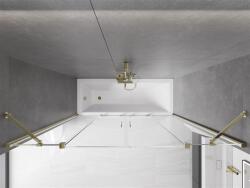 Mexen Velar Duo Kádparaván 2 részes csúszó 200 x 150 cm, átlátszó nano, arany - 896-200-000-02-50 Kádparaván (5905315221971)