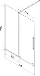 Mexen Velar Kádparaván 2 részes csúszó 150 x 150 cm, átlátszó nano, réz csiszolt- 896-150-000-01-65 Kádparaván (5905315221469)
