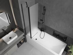 Mexen Flip Kádparaván 1 részes 80 x 150 cm, szron, fekete - 894-080-101-70-30 Kádparaván (5907709148895)