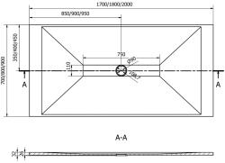 Mexen Toro SMC zuhanytálca 170 x 90 cm, fehér - 43109017 Kompozit zuhanytálca Kompozit zuhanytálca (5907709145283)