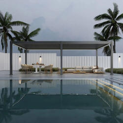  SUN DELUX PRO Motoros + Led világítás 4x8 m antracit terasz pergola