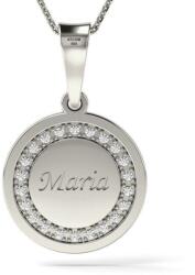 Atcom Jewelry ATCOM - Kristályos Ezüst Medál Nyaklánc - 15 mm