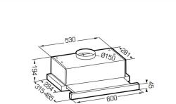 Schneider Beépített teleszkópos motorháztető, Schneider, 294 m³/h, 60 cm, rozsdamentes acél