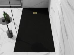 Mexen Stone+ SMC zuhanytálca 160 x 70 cm, fekete , takaró arany - 44707016-G Kompozit zuhanytálca Kompozit zuhanytálca (5905315223418)