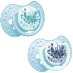 LOVI Lovi, Tie Dye, suzeta dinamica din silicon, Blue, 0-3 luni, 2 buc