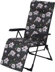 Patio Bilbao Plus összecsukható kerti szék lábtartóval fehér virágos (5907078475028)