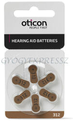 OTICON 312 Elem Hallókészülékhez 6 db