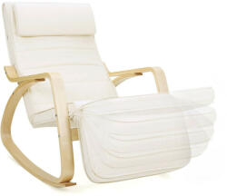  SONGMICS Relax Hintaszék Állítható Lábtartóval Nyírfa Bézs - pepita - 51 738 Ft