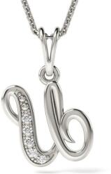 Atcom Jewelry ATCOM Ezüst ' U' Betűs Medál Nyaklánc - Kristályokkal