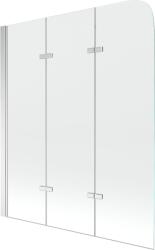 Mexen Felix Kádparaván 3 részes 120 x 140 cm, átlátszó nano, króm - 890-120-003-01-00 Kádparaván (5903163385548)