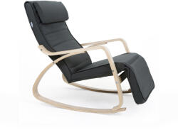 SONGMICS Nyírfa Relaxációs Hintaszék Állítható Lábtartóval Szürke