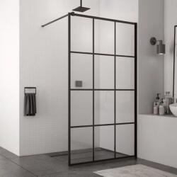 SanSwiss Paravan de dus tip Walk-in SanSwiss Easy STR4P Loft 75 negru mat 100x200 cm sticla securizata 8 mm (STR4P1000675) - sanoterm