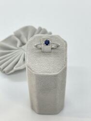  Fehérarany zafír gyűrű gyémánttal