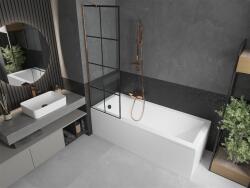 Mexen Next Kádparaván 1 részes 60 x 150 cm, fekete wzór, rózsa arany - 895-060-000-00-77-60 Kádparaván (5905315136237)