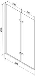 Mexen Castor Kádparaván 2 részes 80 x 150 cm, szron, króm - 892-080-002-01-30 Kádparaván (5907709148611)