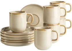 Mäser Espressócsésze-készlet alátétekkel Cordelia Sand, 6+6 db, bézs