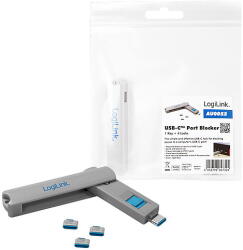LogiLink USB-C port blokkoló (1x kulcs és 4x zár) (AU0052)