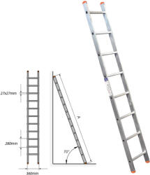 STS Алуминиева стълба еднораменна STS 1x11 (B02B/300)