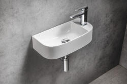 SAPHO Alga öntött márvány mosdó 44x22 cm, jobbos/fehér AG440 (AG440)