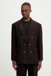 HUGO blézer gyapjú keverékből - barna 48