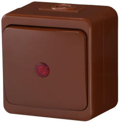ABEX Single-pole cross switch s/m 10A, 250V, iluminated IP44 (WNT-8S/S) (AB-9001261)