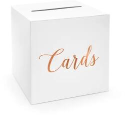 PartyDeco Esküvői doboz borítékokhoz - Cards rózsaszín arany