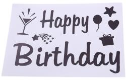 Cyrax Sticker Autocolant pentru Baloane, Cyrax, Tematica Aniversare, Model Happy Birthday, 29x21 cm, Negru (131332)