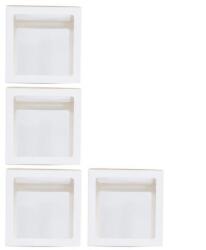 Cyrax Set 4 Cutii pentru Baloane, 30 x30 cm Transparente Contur Alb (130380)