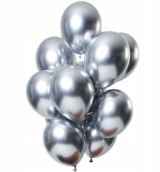 Cyrax Set 10 Baloane din Latex Chrome, Cyrax, Model Party, 13 cm, Silver, 1 g (130920)